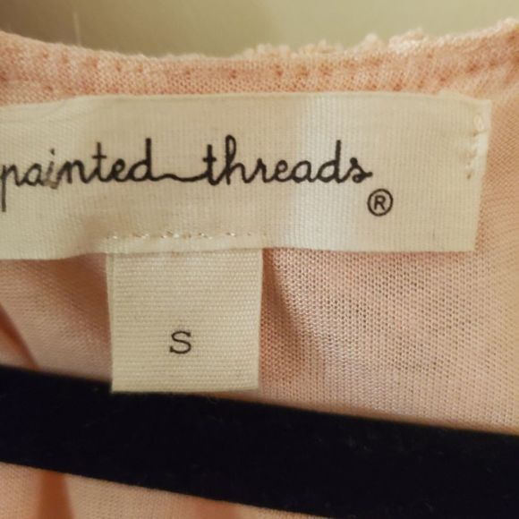Painted Threads, pink tank top, crocheted, S - Picture 3 of 5